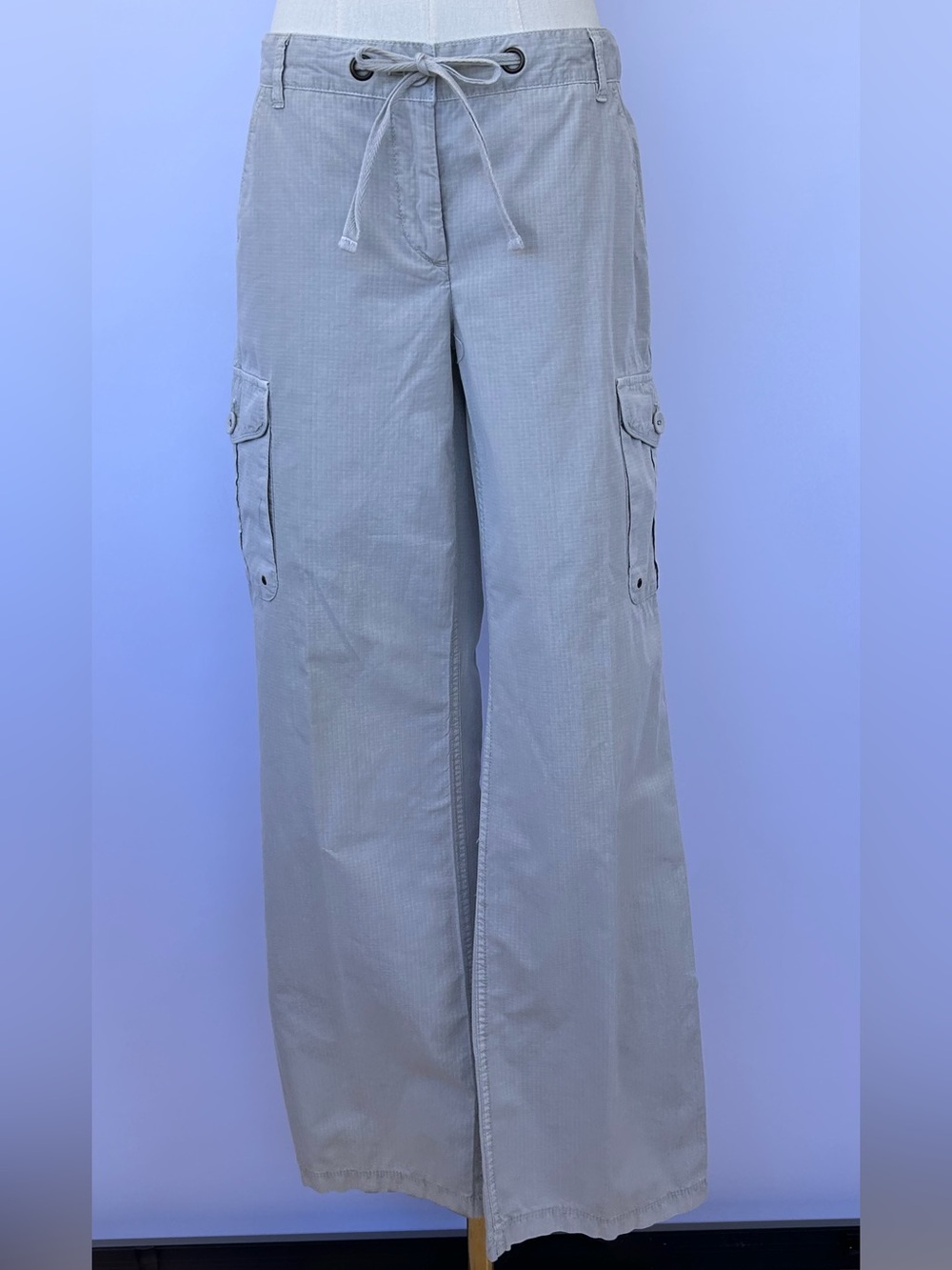 J. Crew Women’s Favorite Fit Cargo Pants Mid-Rise Wide Leg Drawstring Size 4